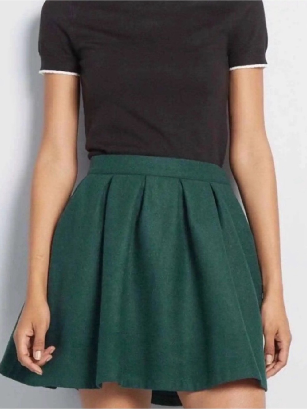 ModCloth SZ 10 Forest Green Pleated Skirt (w/ pockets)